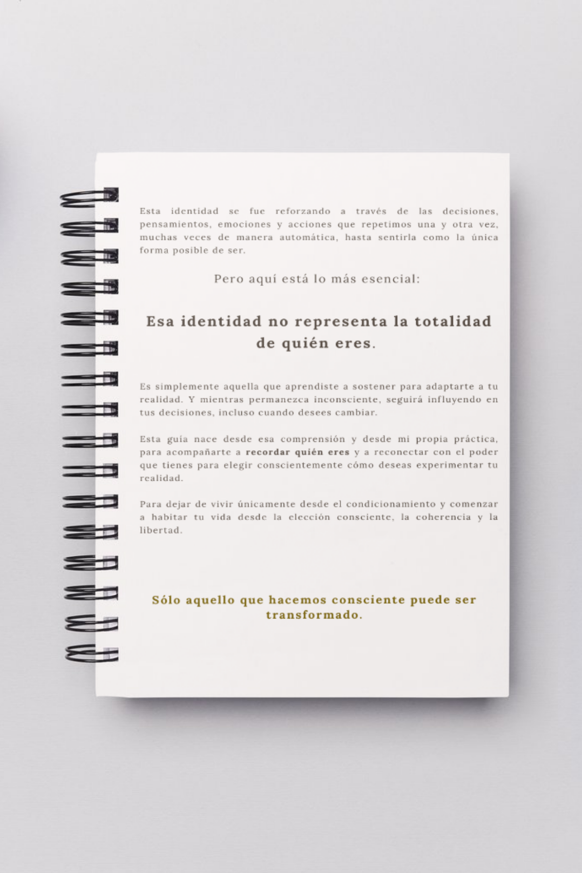 Página de bienvenida de la Guía de Autoconocimiento y Transformación Consciente